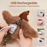 Interactive Cat Toy with Rechargeable Chirping Bird