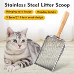 Stainless Steel Litter Scoop with Wooden Handle