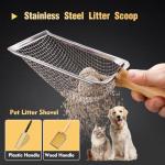 Stainless Steel Litter Scoop with Wooden Handle