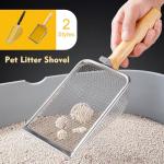 Stainless Steel Litter Scoop with Wooden Handle