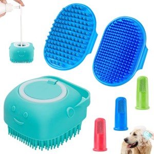 Comotech 3PCS Dog Bath Brush Set - Blue