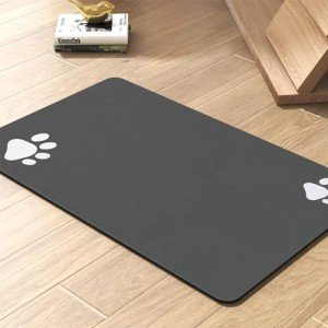 Absorbent Dog Feeding Mat - Dark Grey 12''x19
