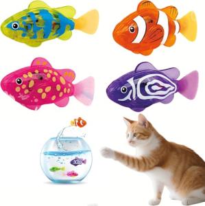 4 Pack Interactive LED Fish Toys for Cats