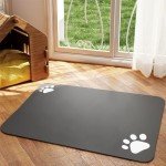 Absorbent Dog Feeding Mat - Dark Grey 12''x19