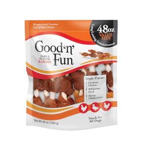 Good'N'Fun Triple Flavor Rawhide Kabobs for Dogs