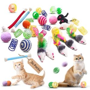 YULOYI 34-Pack Interactive Cat Toy Set