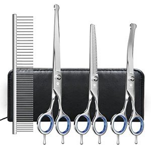 Dog Grooming Scissors Kit with Safety Tips