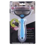 Pet Deshedding Tool for Dogs and Cats - Blue