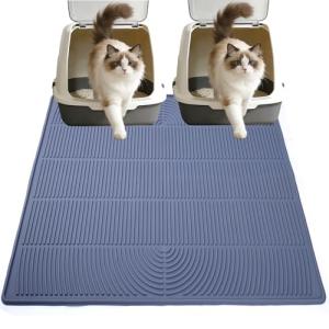 Extra Large Waterproof Cat Litter Mat, Grey