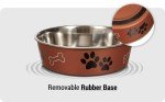 Non-Slip Stainless Steel Bella Dog Bowl - Small