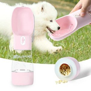 Multi-Function Portable Dog Water Bottle - Pink