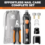 Quiet Dog Nail Grinder with LED Lights and 2 Speeds