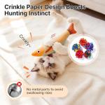 3-Pack Cat Toys - Interactive Silvervine Fish