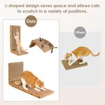 EHEYCIGA L-Shaped Cardboard Cat Scratcher with Toy