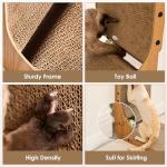 EHEYCIGA L-Shaped Cardboard Cat Scratcher with Toy