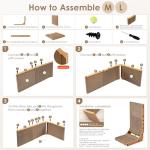 EHEYCIGA L-Shaped Cardboard Cat Scratcher with Toy