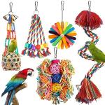 Colorful Rope Perch with Bell for Birds