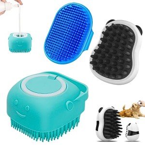 3-Pack Dog Bath Brush Set for Grooming