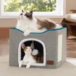 Cozy Large Cat Cave Bed for Indoor Cats