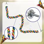 Bird Bungee Climbing Swing - Colorful Parakeet Rope Perch (23.6 Inches)