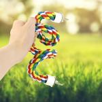 Bird Bungee Climbing Swing - Colorful Parakeet Rope Perch (23.6 Inches)