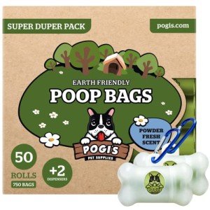 50 Roll Dog Poop Bags with 2 Dispensers