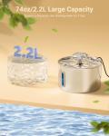 Stainless Steel Cat Water Fountain with Filters