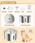 Stainless Steel Cat Water Fountain with Filters