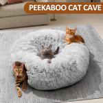 Plush Cat Tunnel and Cozy Bed for Indoor Fun