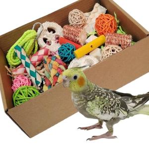 Colorful Foraging Toy Box for Parrots
