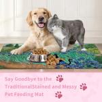 Black Cat Absorbent Pet Feeding Mat 12x20