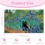 Black Cat Absorbent Pet Feeding Mat 12x20