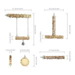 Natural Wood Bird Perches – 4 Pack Set