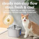 Veken Stainless Steel Cat and Dog Water Fountain