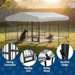 Outdoor Dog Kennel with Roof and Waterproof Cover
