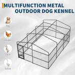 Outdoor Dog Kennel with Roof and Waterproof Cover