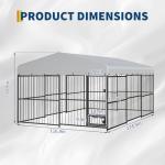 Outdoor Dog Kennel with Roof and Waterproof Cover