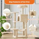 44 Inch Cat Tree Tower with Scratching Posts