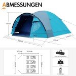 PORTAL Kuppelzelt für 3-4 Personen mit Vorzelt