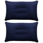 2 x Blaue Aufblasbare Campingkissen aus Weichem Material