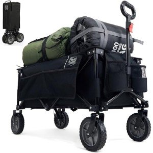TIMBER RIDGE XXL Faltbarer Camping-Wagen mit Getränkehalter