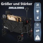 Sekey XXL Plus Faltbarer Bollerwagen mit Bremsen