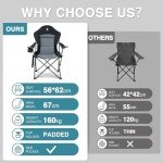 EVER ADVANCED Faltbarer Luxus Campingstuhl für dicke Belastung