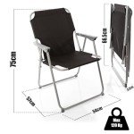Praktischer Klappstuhl Schwarz für Camping und Garten