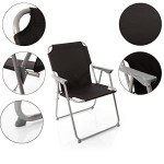 Praktischer Klappstuhl Schwarz für Camping und Garten