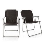 Praktischer Klappstuhl Schwarz für Camping und Garten