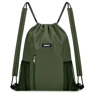 WANDF Kordelzug-Rucksack mit Schulterpolster – Dunkelgrün