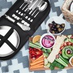 Camping Geschirr Set für 4 Personen – Edelstahl