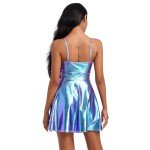 Damen Metallic Space Girl Kostüm für Festivals