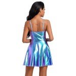 Damen Metallic Space Girl Kostüm für Festivals